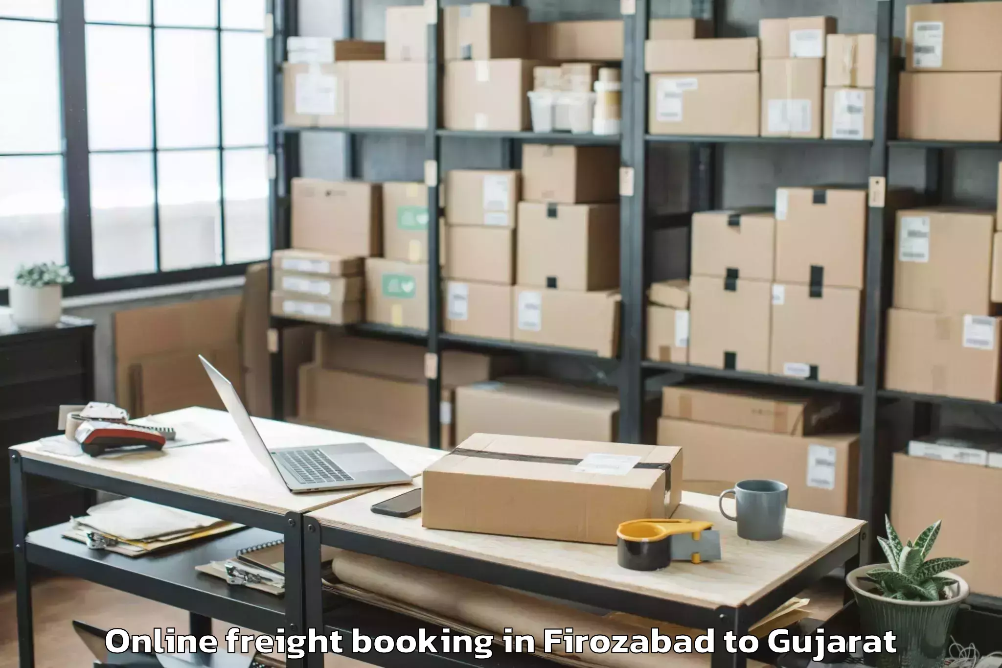 Reliable Firozabad to Delvada Online Freight Booking